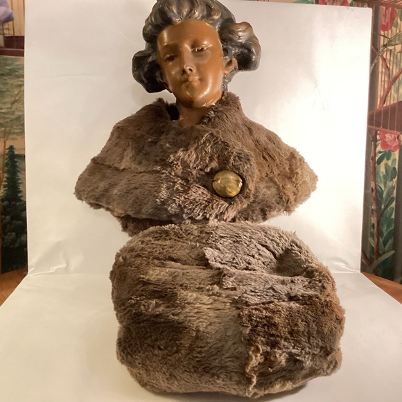 Vintage beaver fur collar and muff hand made - Picture 2 of 7